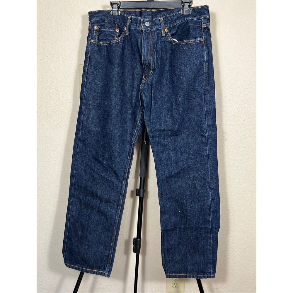 New Levis 505 Regular Fit Jeans Mens 36x29 Blue Denim Straight Leg